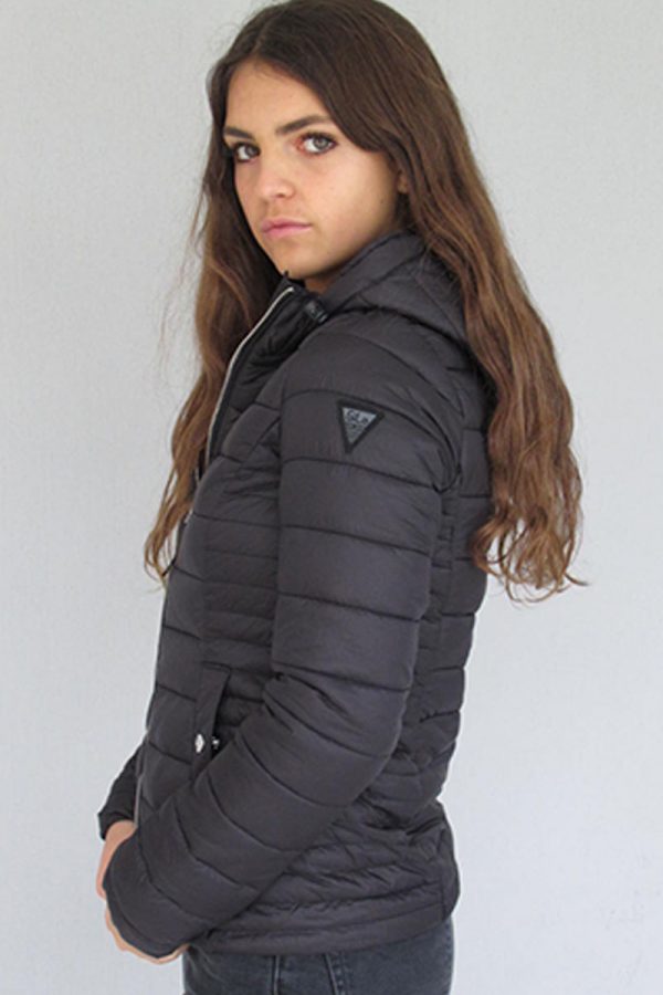 Burlesque Black Short Puffer Hooded Jackets - Lightweight Fitted Puffer Â» GiLo Lifestyle